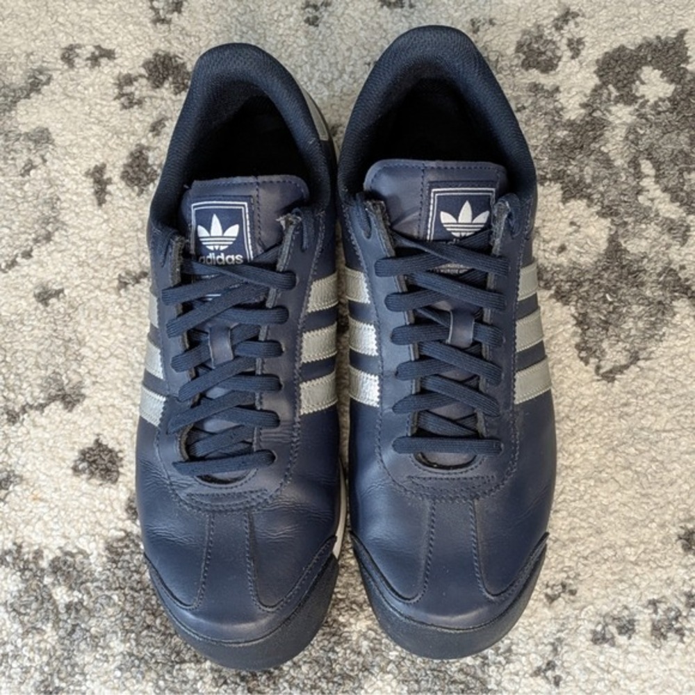 Adidas Samoa Navy Silver Men's Athletic Lifestyle Sneakers Shoes Size 9.5‎ - Picture 3 of 8